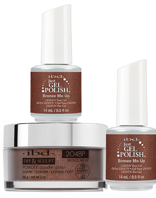 ibd Gel & Dip & Lacquer Trio Set Bronze Me Up