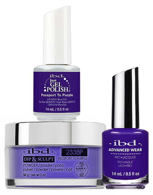 ibd Gel & Dip & Lacquer Trio Set Passport to Purple