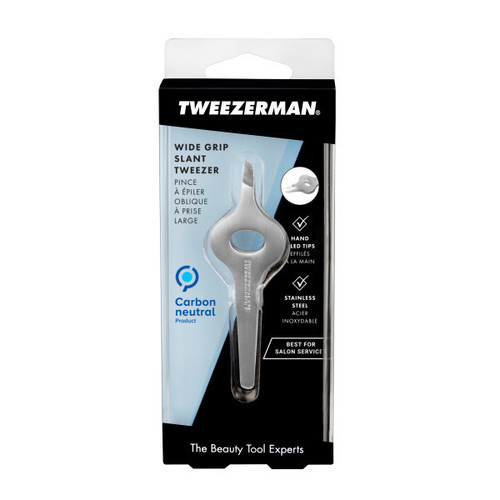 Tweezerman Wide Grip Slant Classic Tweezer - Stainless Steel**OPEN BOX**NON-RETURNABLE