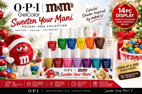 OPI GelColor Sweeten Your Mani x m&m Holiday 2026 Collection - 14PC Display
