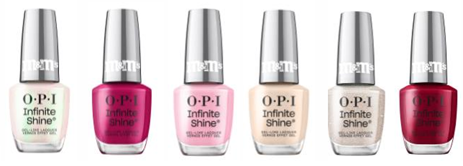 OPI Infinite Shine Sweeten Your Mani x m&m Holiday 2026 Collection