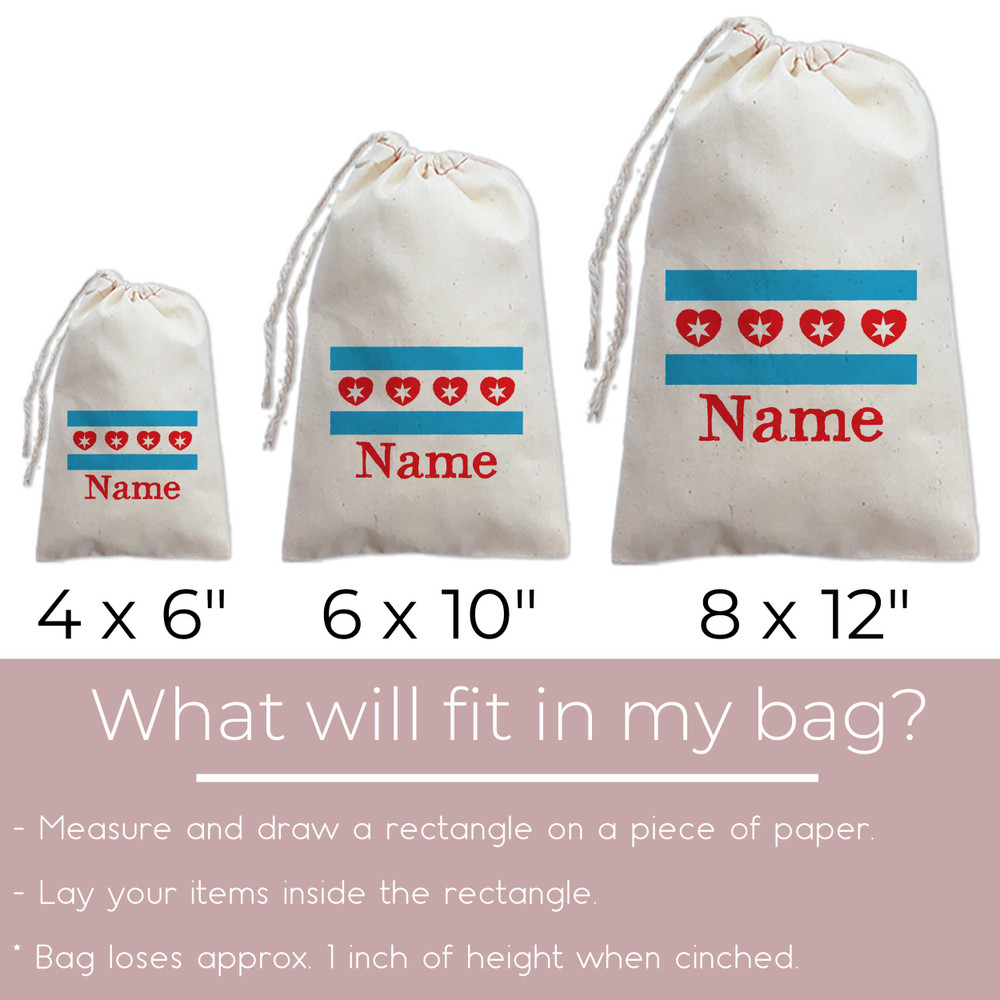 Chicago Flag Hearts Favor Bags