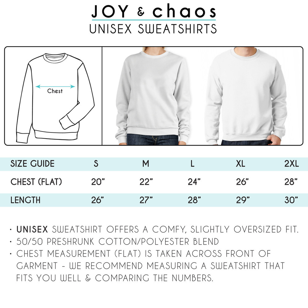 Personalized and Custom Adult Sweatshirt Sizes | Joy & Chaos