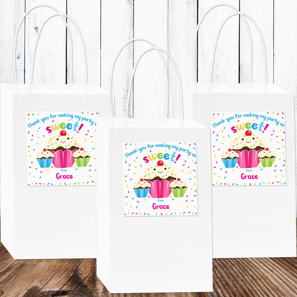 Sweet Sprinkles Cupcake Party Favor Stickers