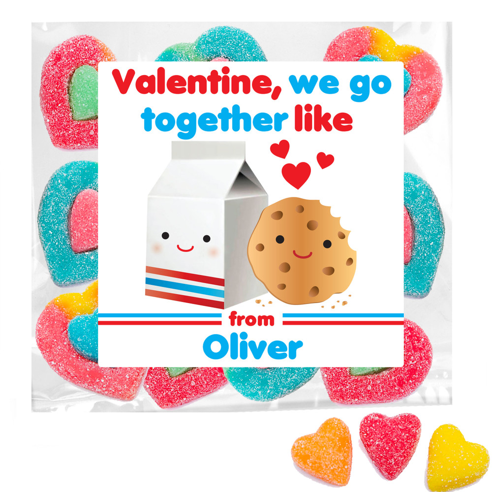 Funny Kids Valentine Stickers with Burger and Fries - Cartoon Food Stickers - Personalized Valentine's Day Favor Bag Labels - Kids Valentines Day Decal Sheet - Custom Valentines Favor Stickers - Bulk Valentines Day Party Favor Labels for Toddlers