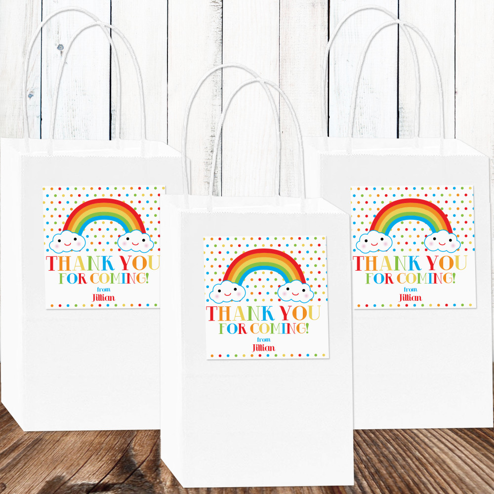 Party Favor Stickers: Happy Little Rainbow