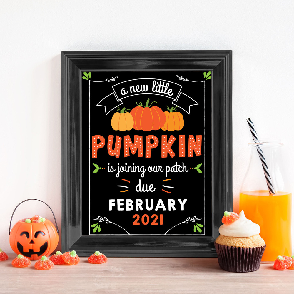 Little Pumpkin Pregnancy Announcement Sign