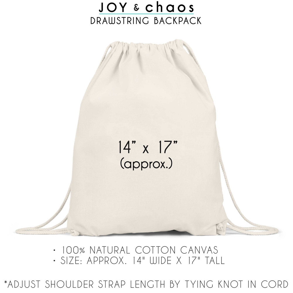 Custom Canvas Drawstring Backpacks - Personalized Drawstring Bags for Kids | Joy & Chaos