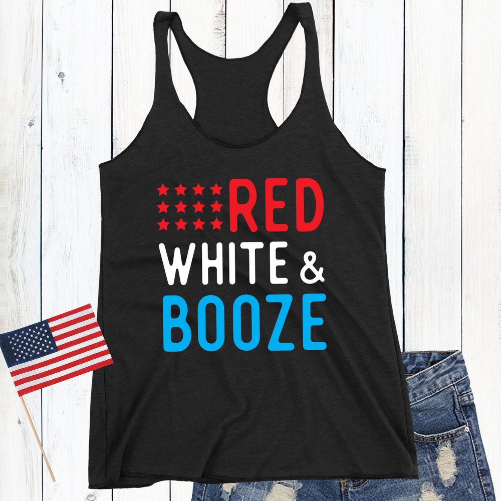 Red White & Booze Racerback Tank Top
