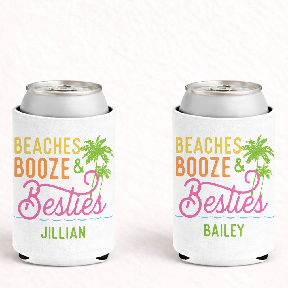 Beaches Booze & Besties Can Coolers