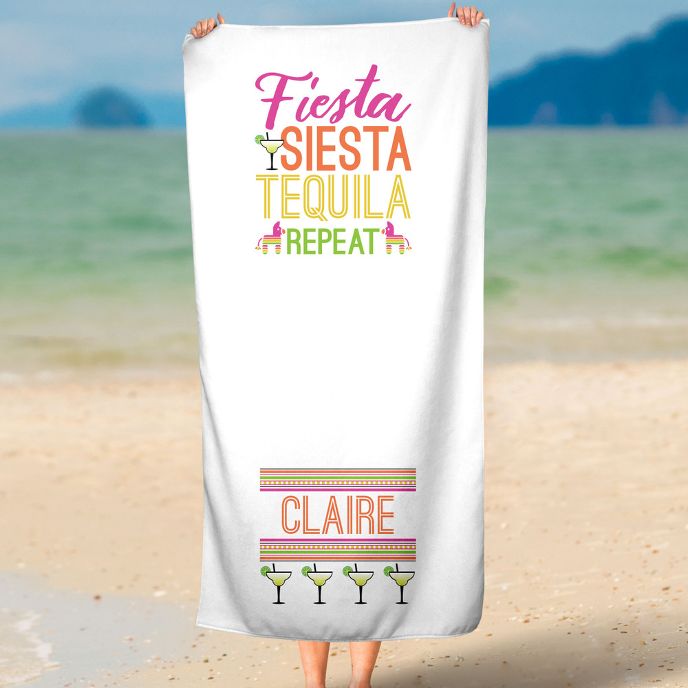 Fiesta Siesta Tequila Beach Towels