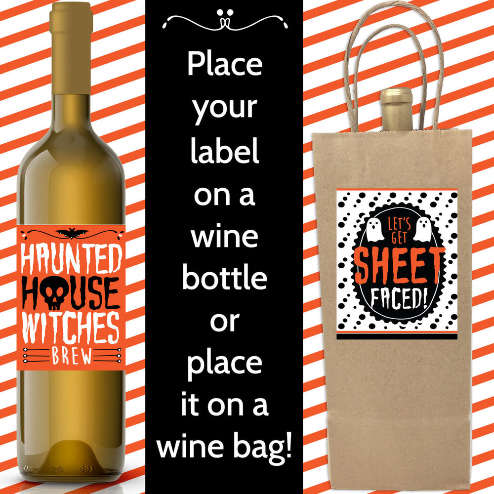 Printable Drink Up Witches Halloween Wine Labels (Instant Download)