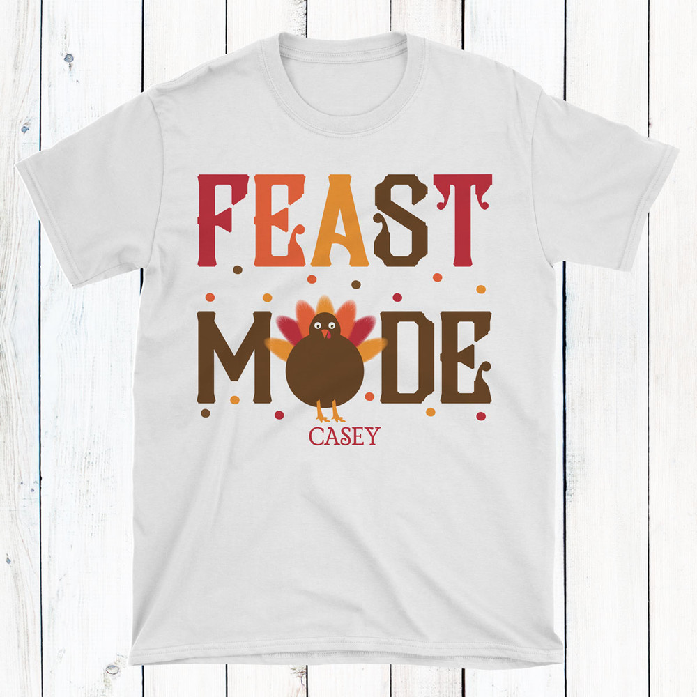 Personalized Feast Mode Thanksgiving Baby Shirt