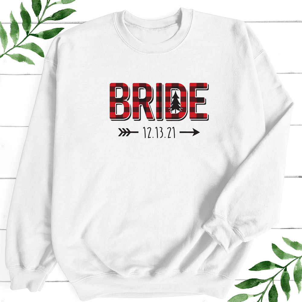 Plaid Bride Tribe Custom Bachelorette Party Sweatshirts - Personalized Flannel Fling Before the Ring Bachelorette Clothing