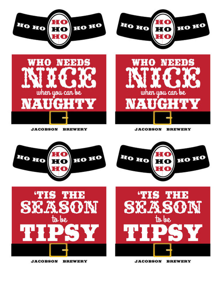 Santa Belly Christmas Beer Labels