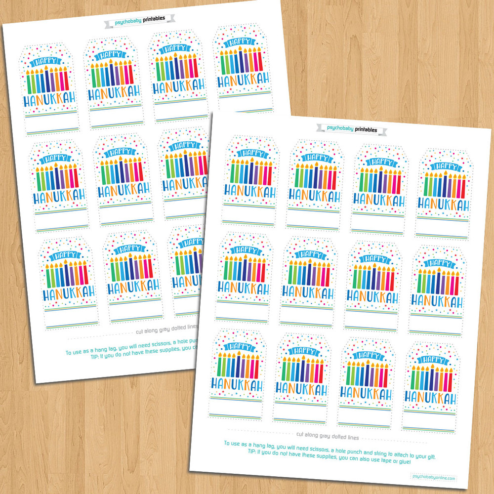 Printable Menorah Magic Hanukkah Gift Tags (Instant Download)