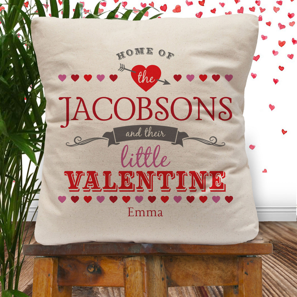 Personalized Valentines Day Decorative Throw Pillow Cover - Custom Valentines Day Home Decor - Personalized Throw Pillow Case