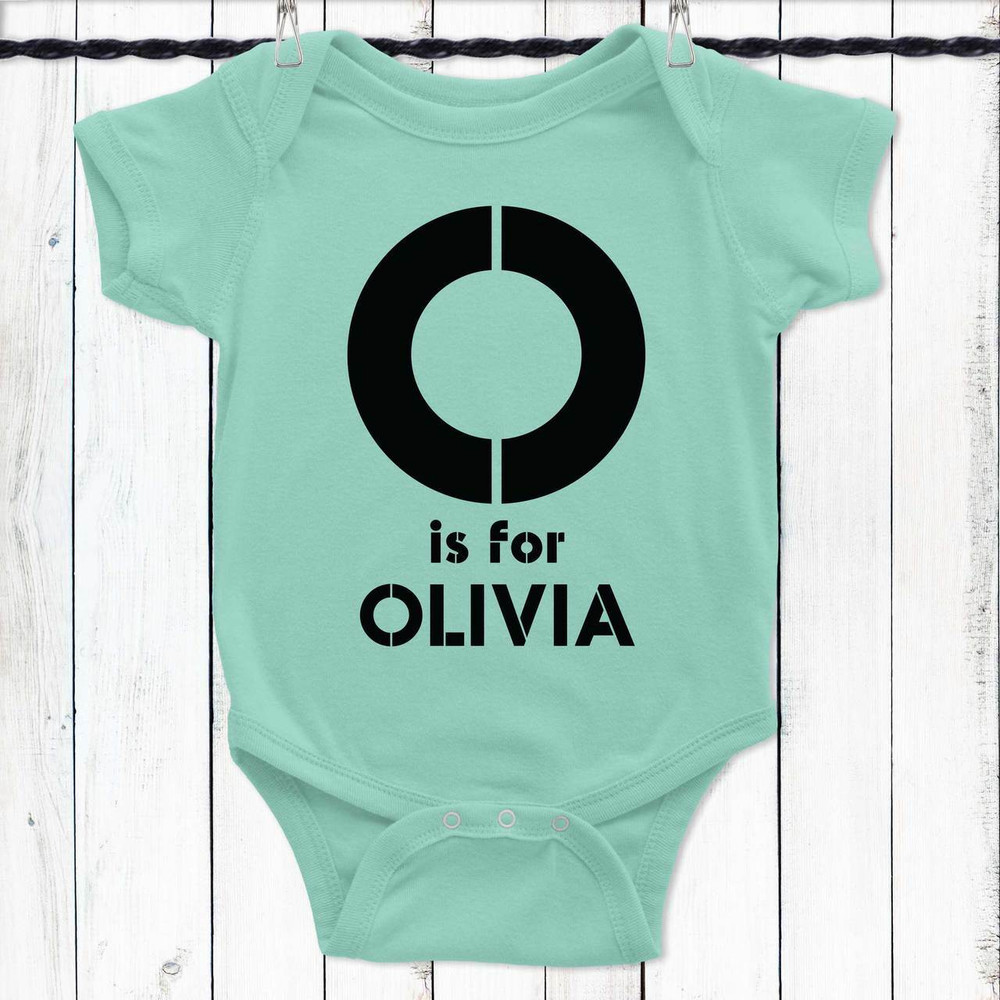 Monogrammed Baby Clothing - Personalized B Haus Baby Bodysuit - Chill Blue Mint Green