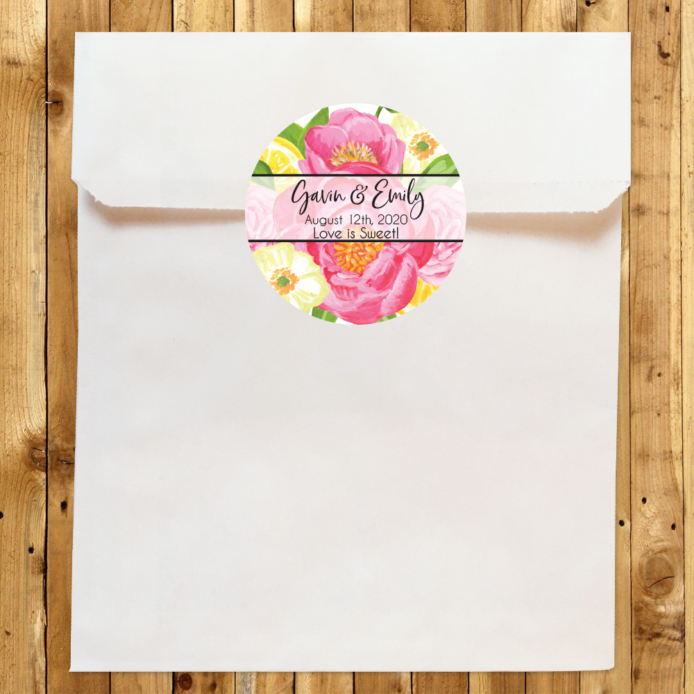 Summer Breeze Floral Favor Label Set