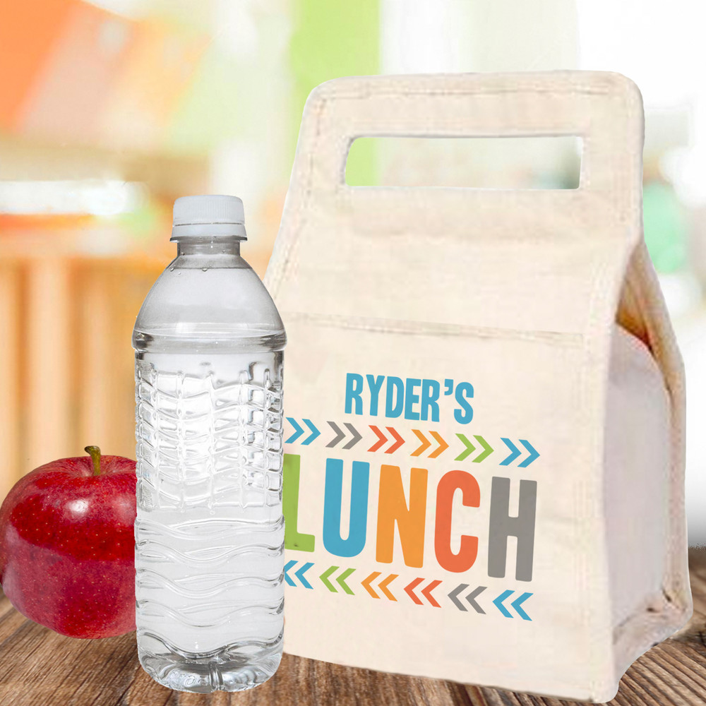 Personalized Canvas Lunch Bag: Chunky Chevron (Bold)