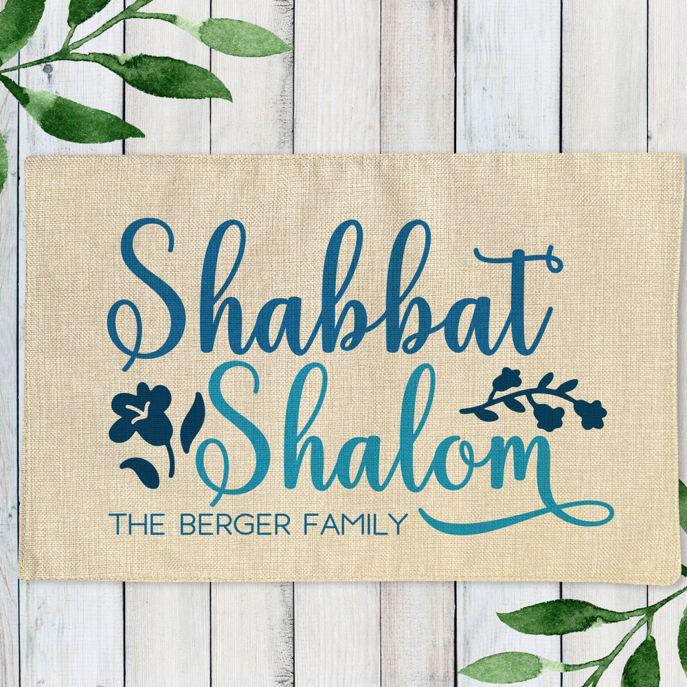 Personalized Shabbat Shalom Hanukkah Placemats