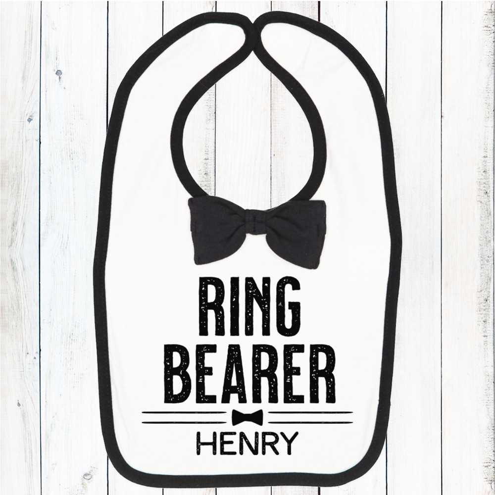 Personalized Ring Bearer Bow Tie Bib