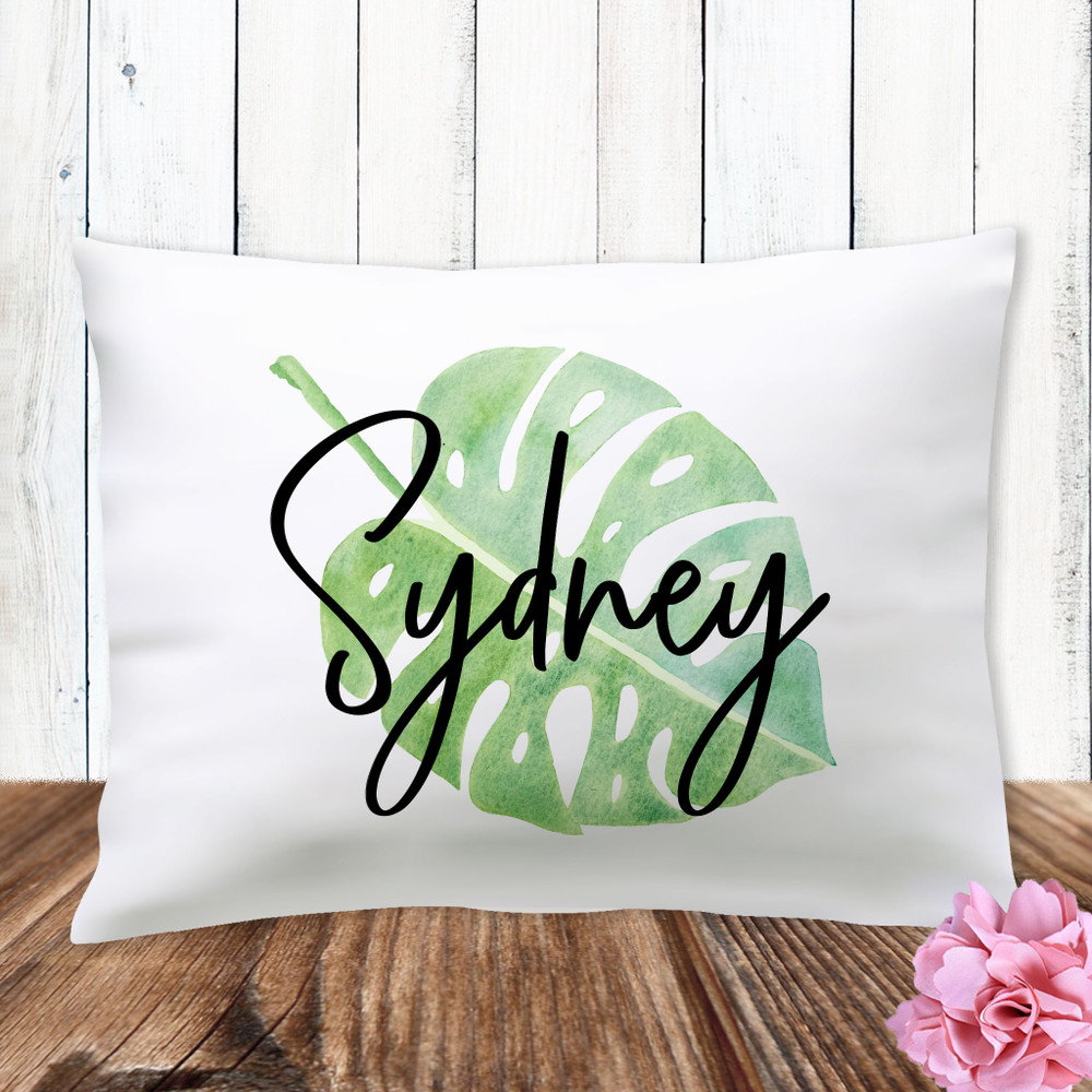 Personalized Tropical Leaf Pillowcase