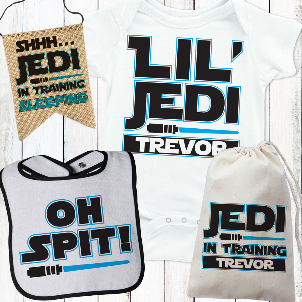 Personalized Lil' Jedi Star Wars Baby Gift Set