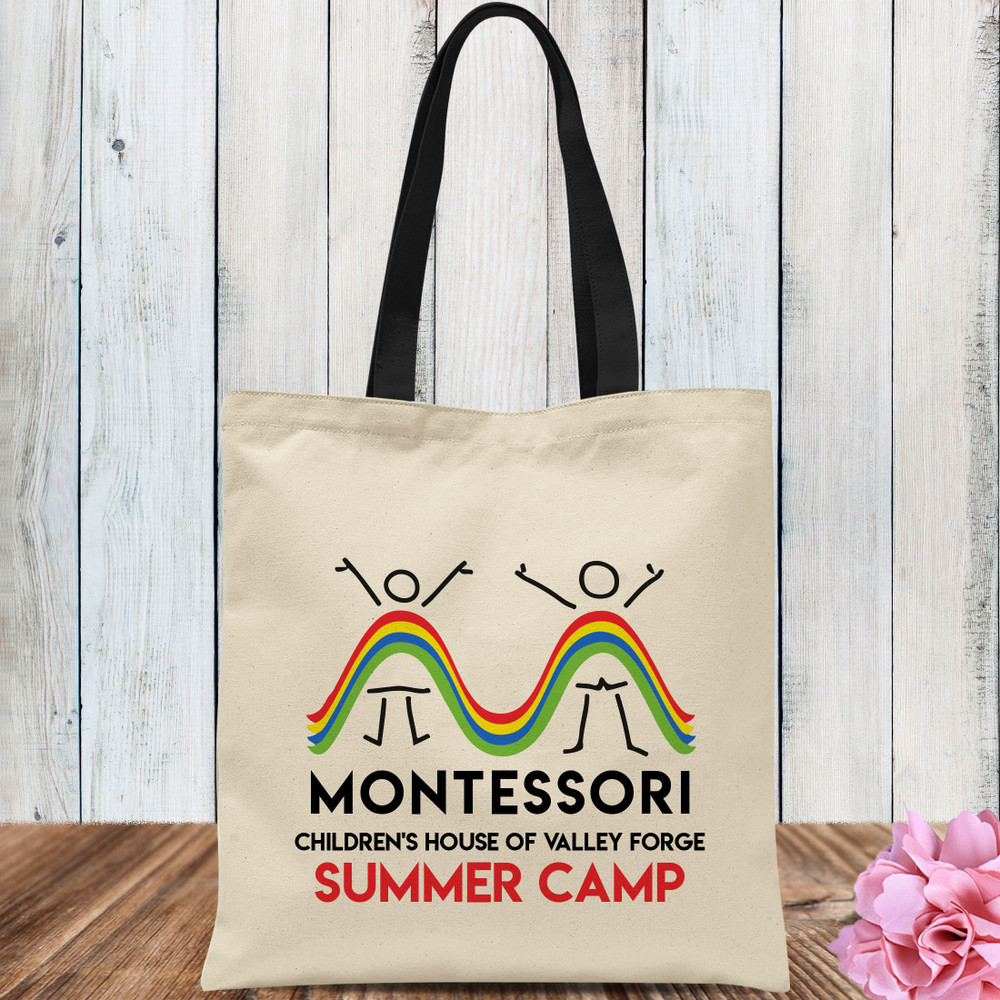 Custom Logo Tote Bags: Natural Canvas Tote Bag with Full Color Print for Your Artwork or Design