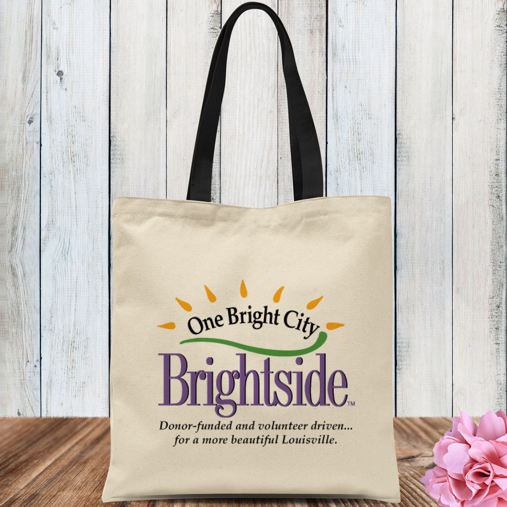 Custom Logo Tote Bags: Natural Canvas Tote Bag with Full Color Print for Your Artwork or Design