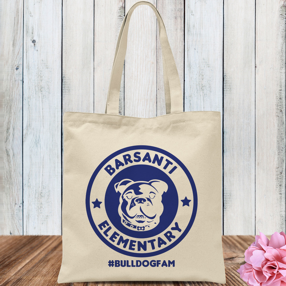 Custom Logo Tote Bags: Natural Canvas Tote Bag with Full Color Print for Your Artwork or Design
