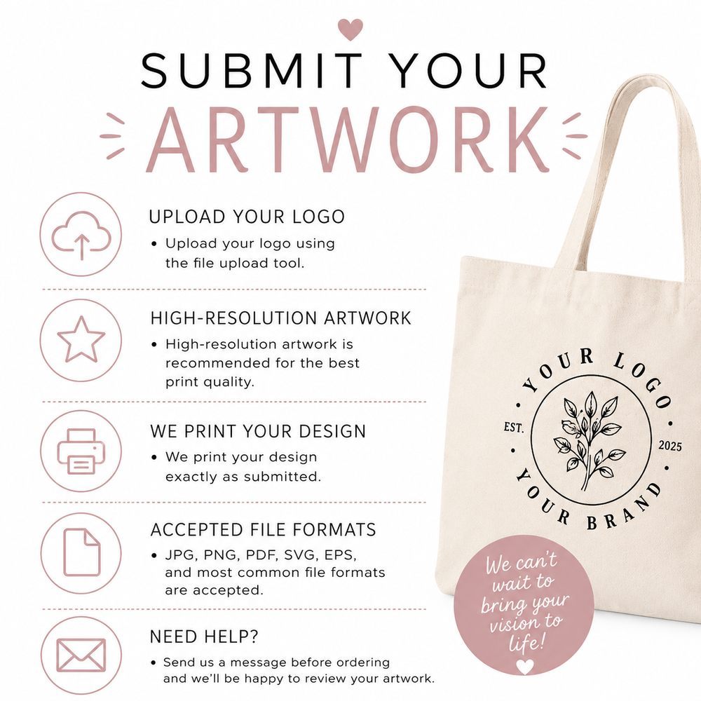 Custom Logo: Natural Canvas Tote Bag