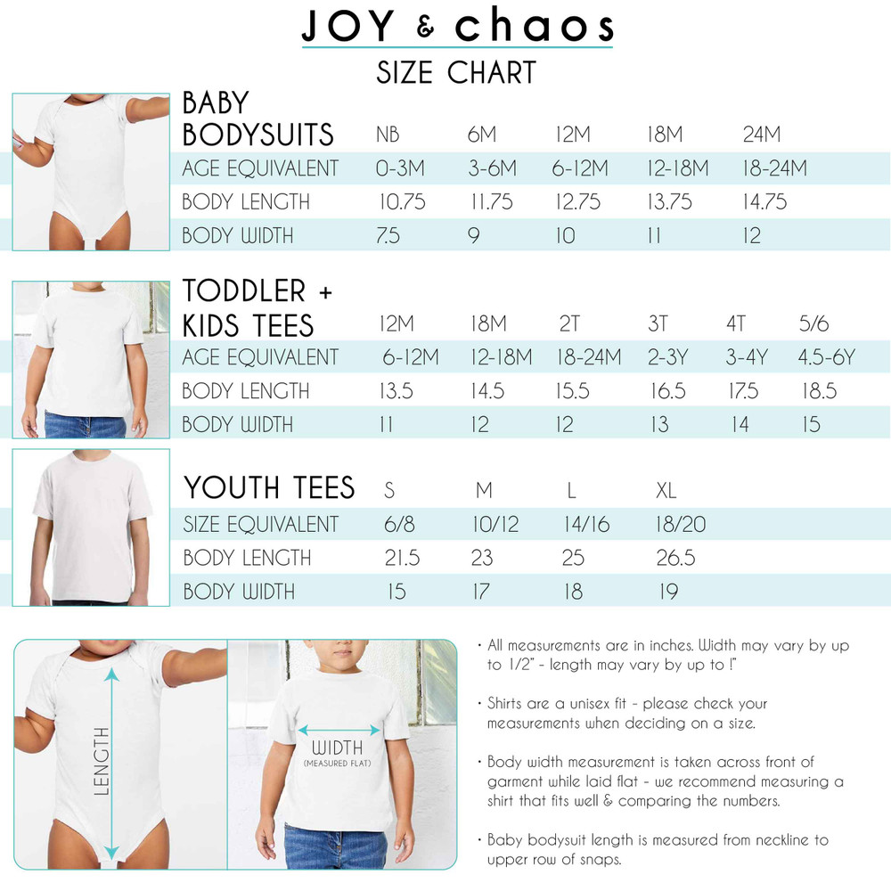 Childrens Size Chart | Joy & Chaos