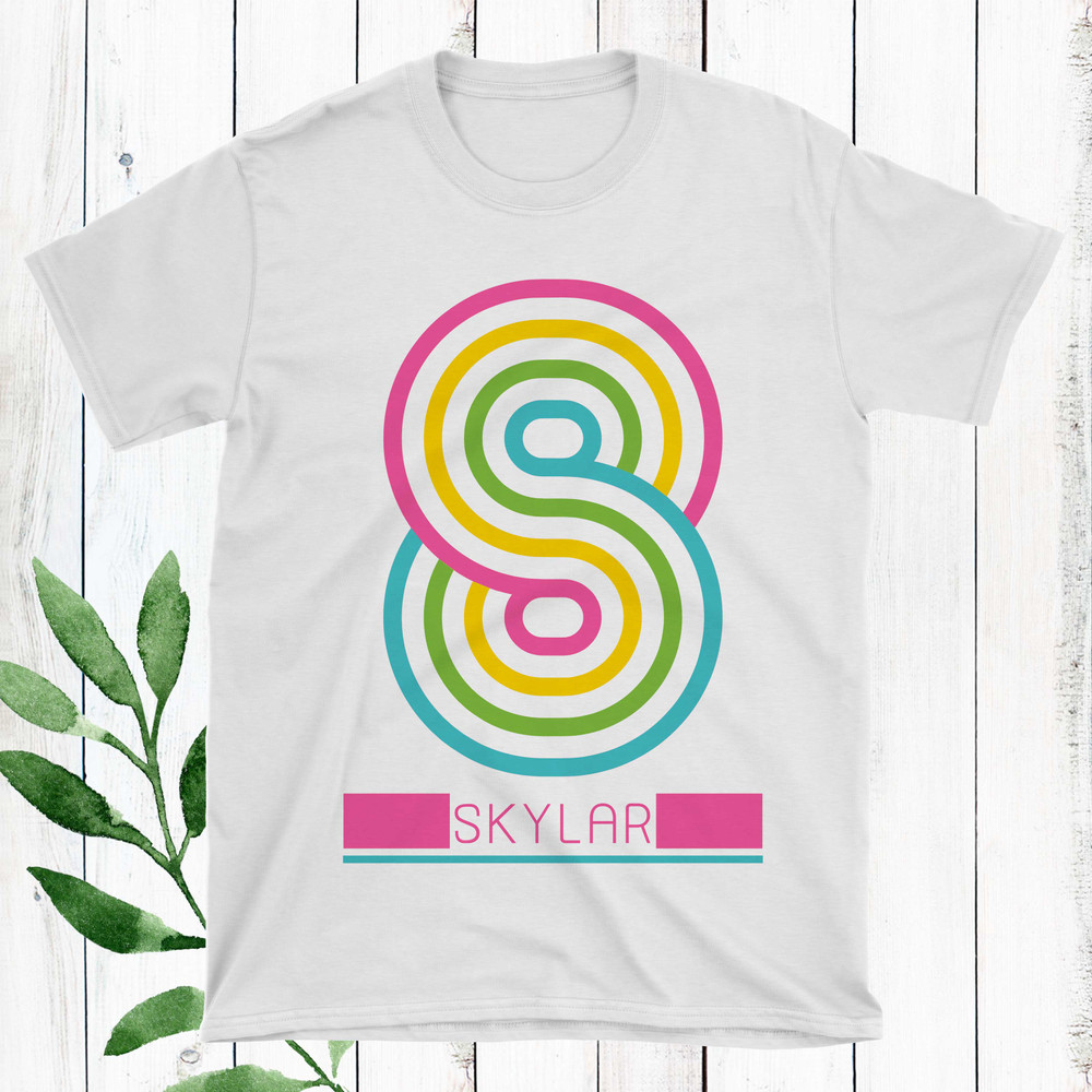 Personalized Girls Birthday Outfit with Neon Rainbow Number Design 8
