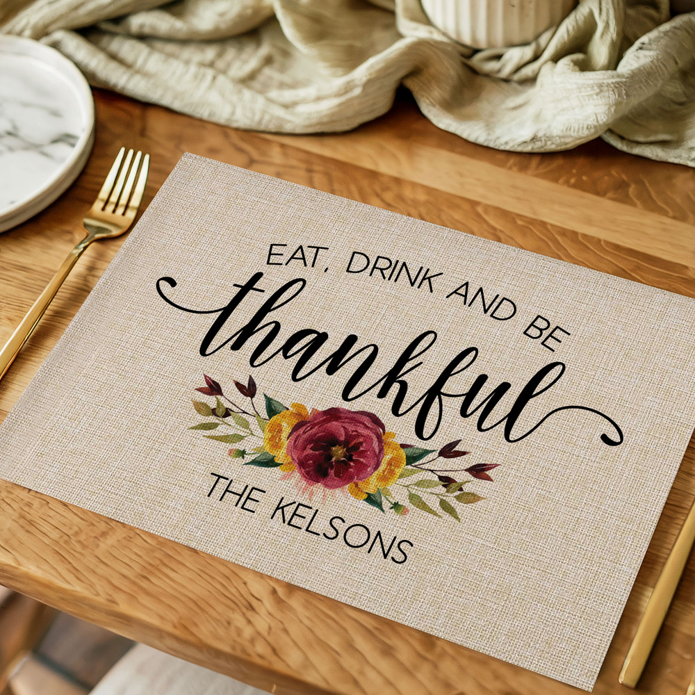 Fall Floral Thankful Placemats