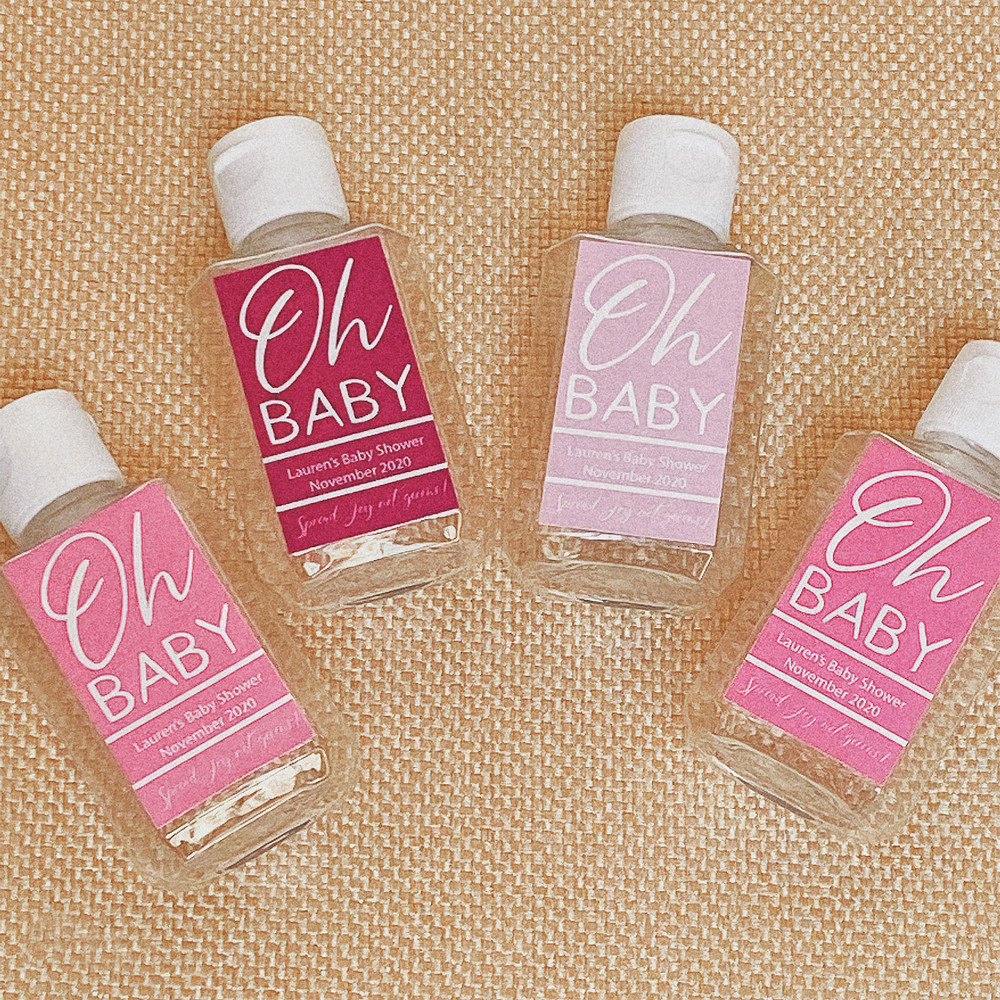 Oh Baby Shower Hand Sanitizer Labels & Bottles (Gender Neutral)