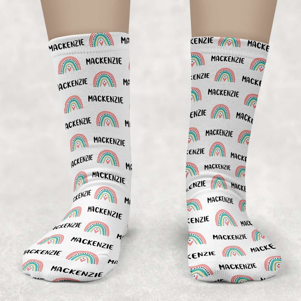 Custom Kids Socks: Mod Rainbow Personalized Girls Socks