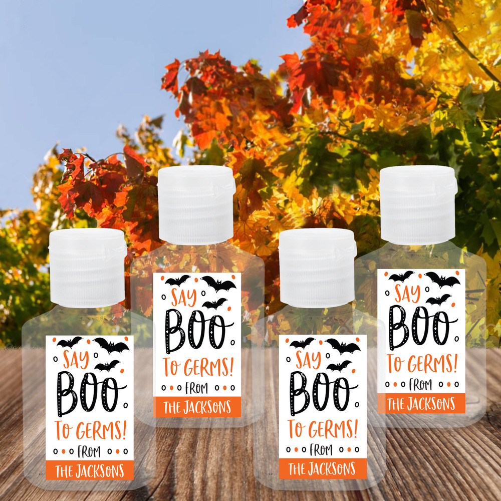 Custom Hand Sanitizer Labels & Bottles: Say Boo To Germs Halloween