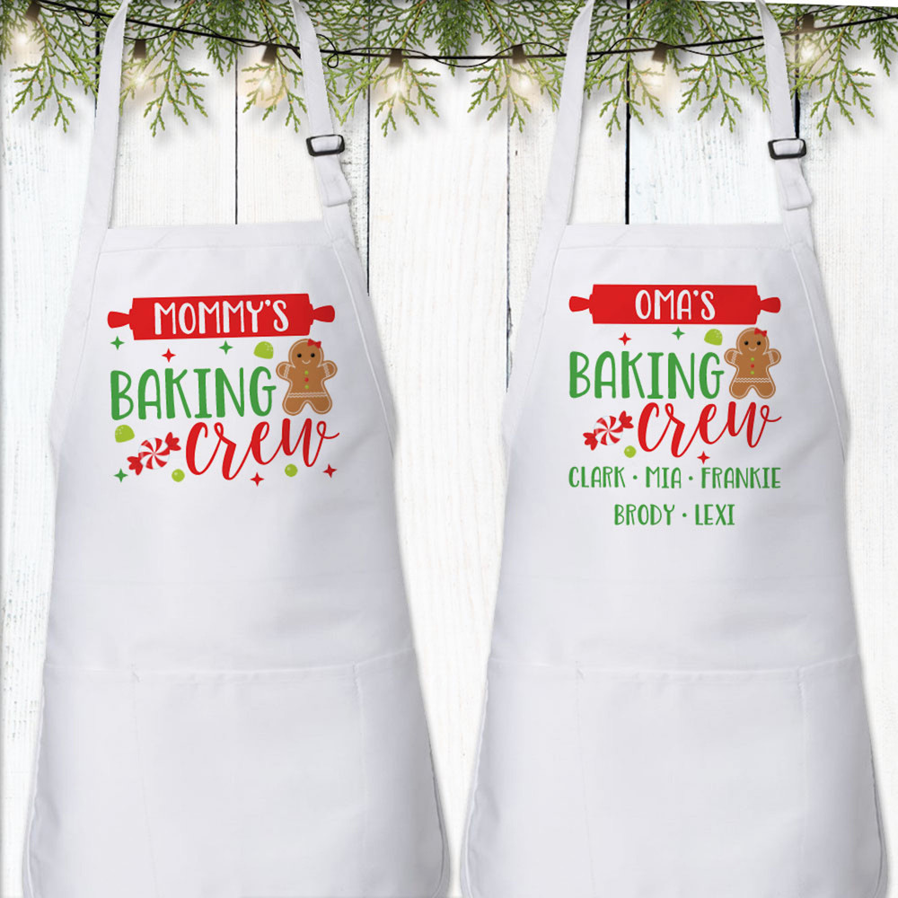 Personalized Gingerbread Baking Crew Christmas Aprons - Adult Aprons