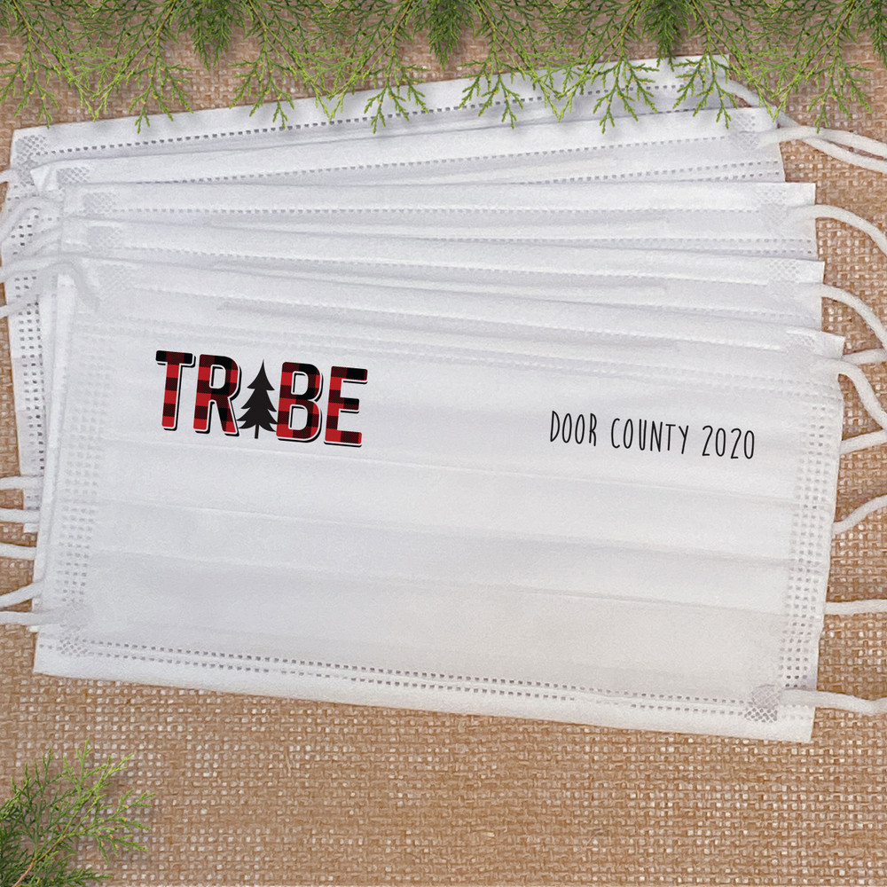 Disposable Face Mask Set: Personalized Plaid Bride Tribe Masks - Plaid Bachelorette Party Mask Pack