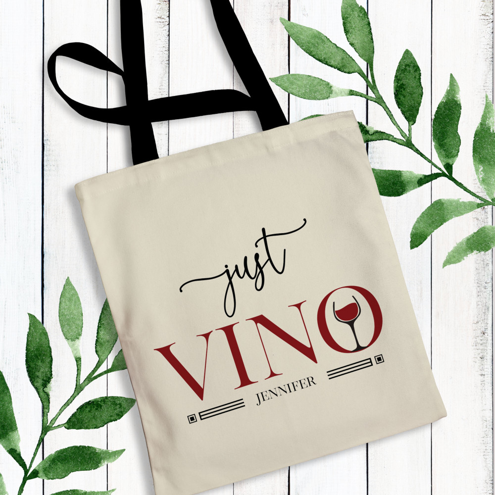 Wine Bachelorette Party Custom Tote Bags - Personalized Wine Theme Bags Vino Before Vows  + Just Vino - Wine Tasting Bridal Shower Favors