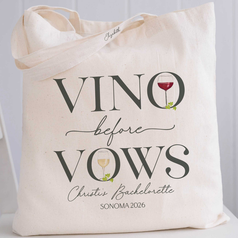 Vino Before Vows Tote + Favor Bags