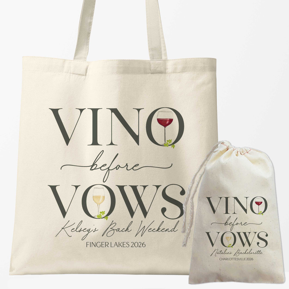 Vino Before Vows Tote + Favor Bags