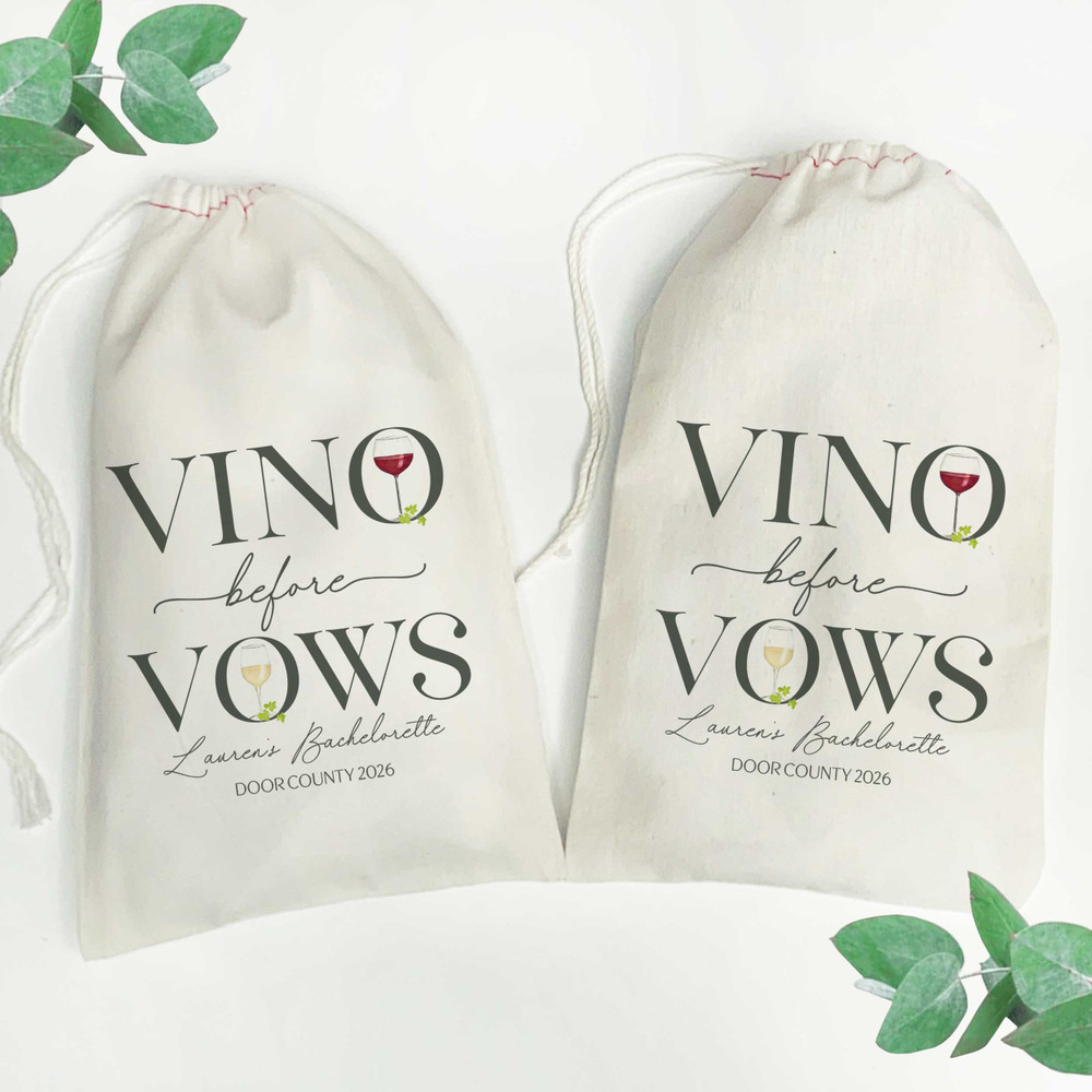 Vino Before Vows Tote + Favor Bags