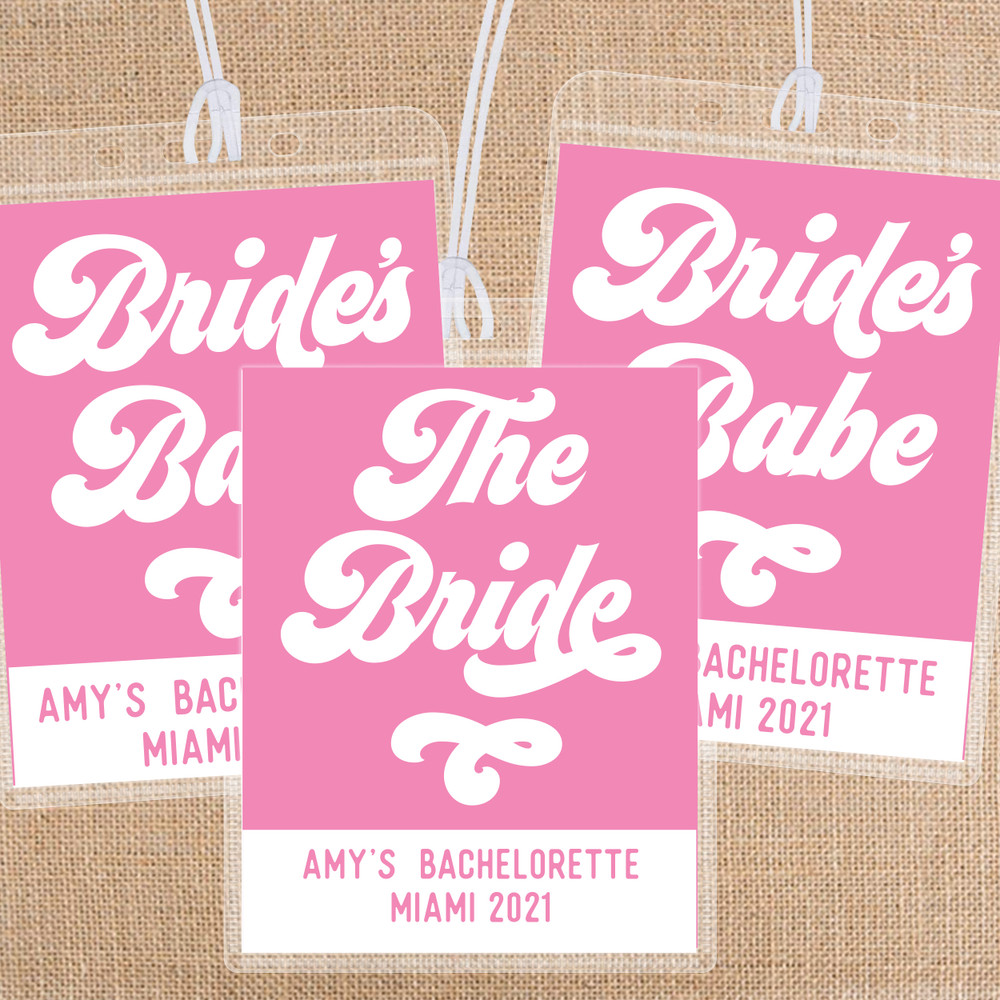 Retro Bride's Babe Personalized Bachelorette Party Luggage + Bag Tags