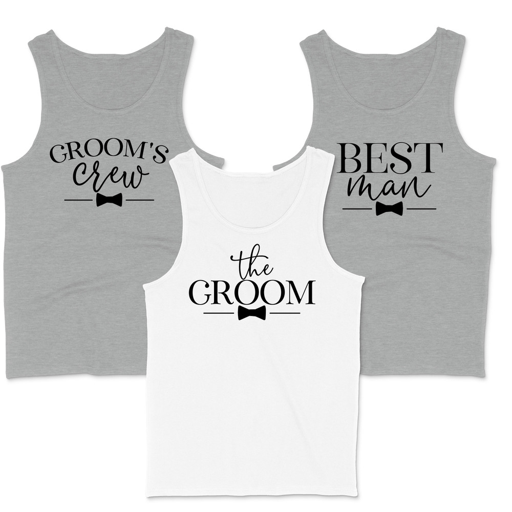 Groom's Crew Tank Tops - Summer Beach Bachelor Party - Best Man + Groomsman Sleeveless Shirt