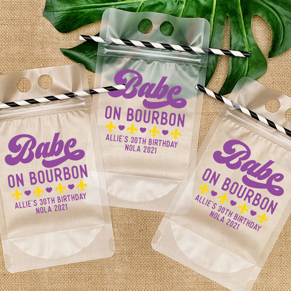 New Orleans Babe on Bourbon Custom Drink Pouches