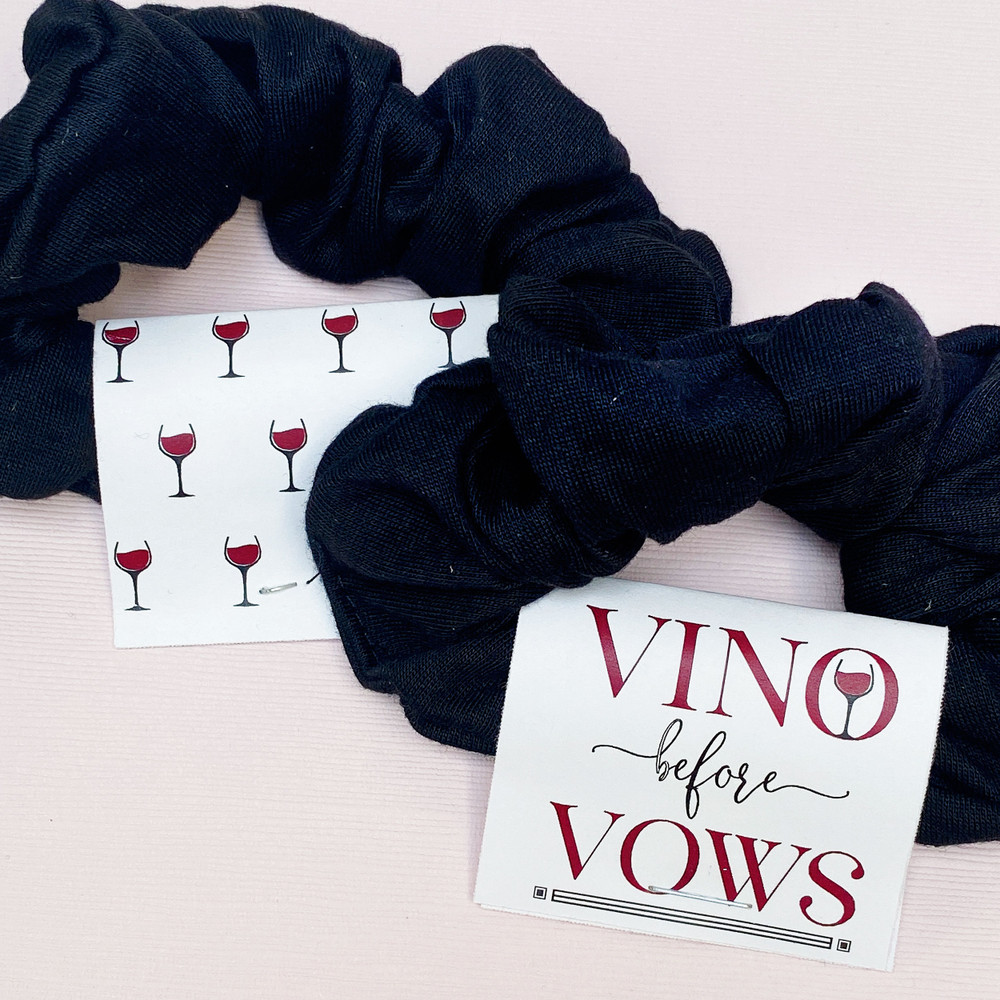 Vino Before Vows Wine Bachelorette Scrunchies for Napa Bridal Shower Weekend - Winery Tour + Tasting Bachelorette Hair Ties