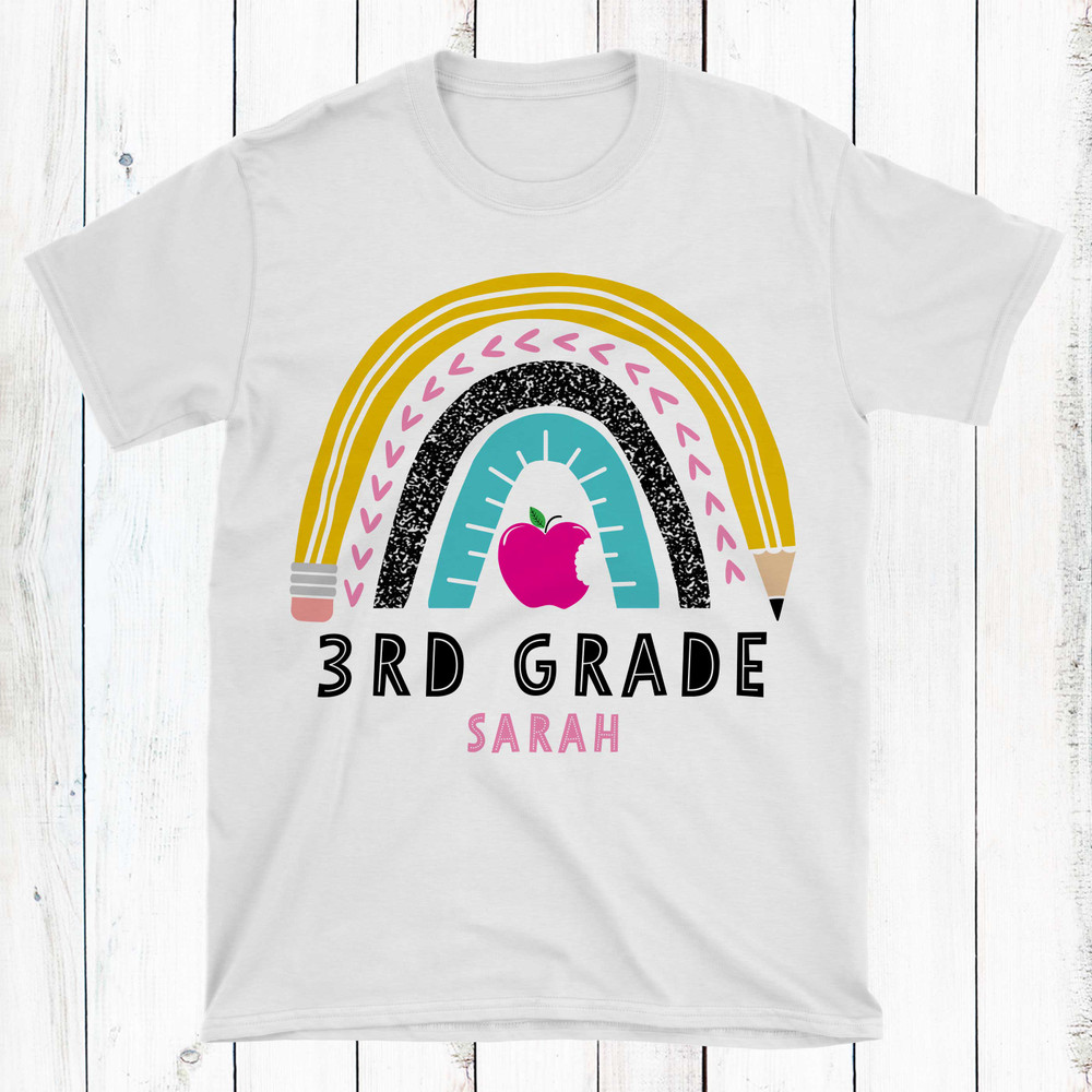 Personalized Mod School Rainbow Shirt - 3rd Grade