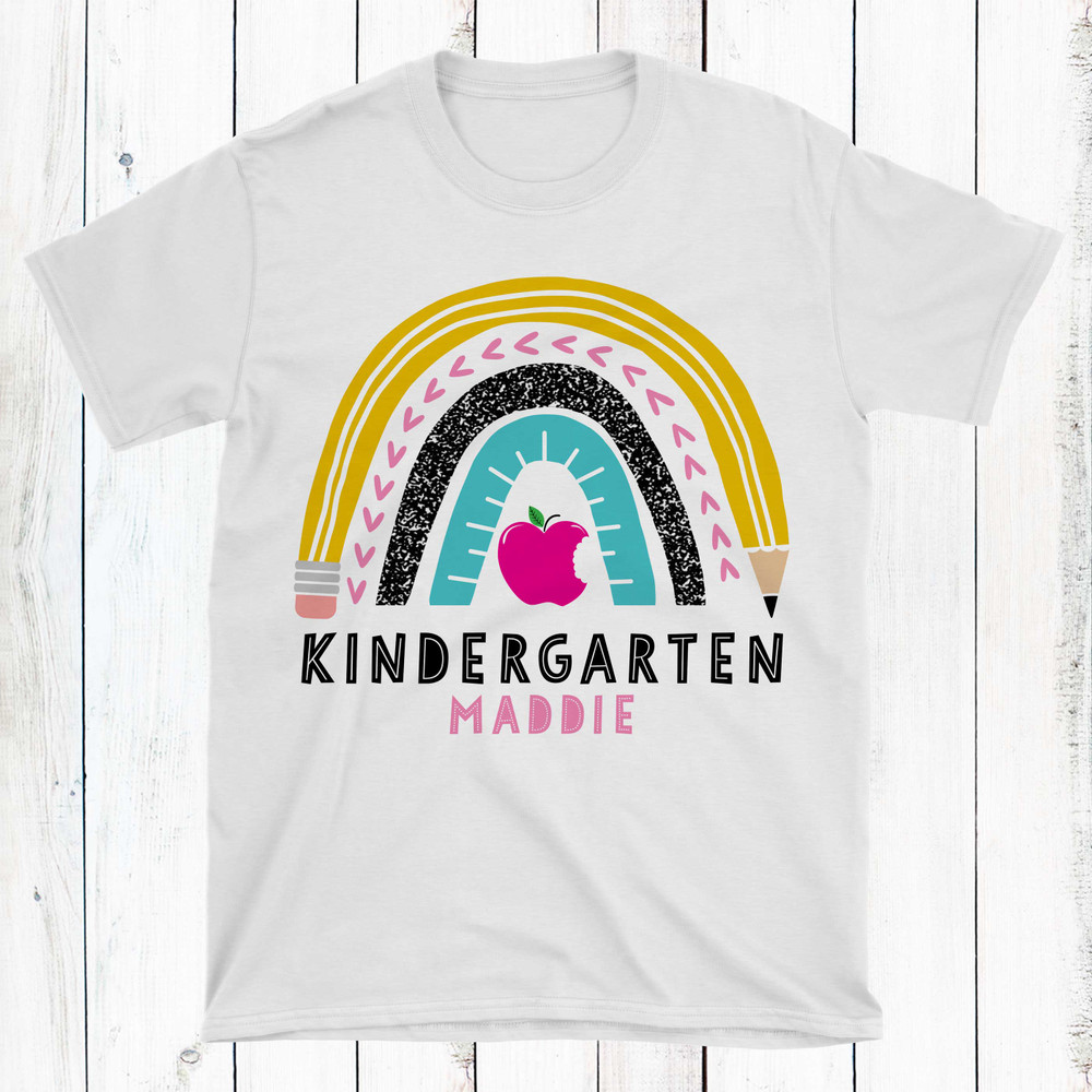 Personalized Mod School Rainbow Shirt - Kindergarten